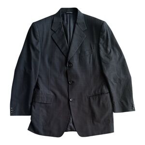 Canali Exclusive Italy Blazer 40R Wool 3-Button Ventless Black Jacket